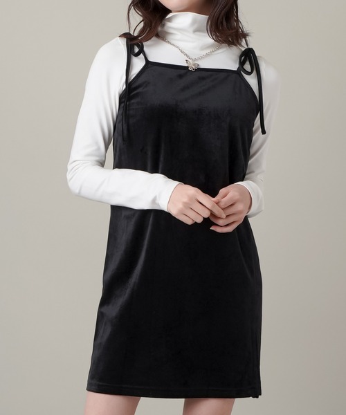 セール リボンベロア キャミソールミニワンピース ワンピース Spinns スピンズ のファッション通販 Zozotown