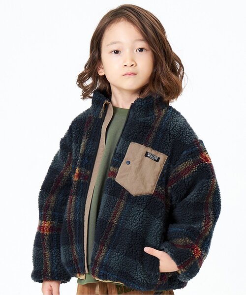 F.O.KIDS（エフオーキッズ）の「【洗濯機でお洗濯OK】柄ボアジャケット_ウォッシャブル（ダウンジャケット/コート・キッズ・ベージュ/ネイビー/カーキ・130/140/80/100/90/95/110/120）」の3枚目の写真