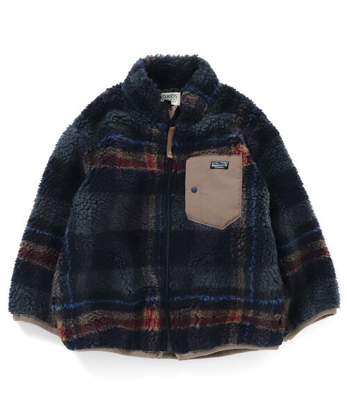 F.O.KIDS（エフオーキッズ）の「【洗濯機でお洗濯OK】柄ボアジャケット_ウォッシャブル（ダウンジャケット/コート・キッズ・ベージュ/ネイビー/カーキ・130/140/80/100/90/95/110/120）」の6枚目の写真