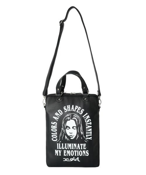 X-girl（エックスガール）の「ARCH & FACE LOGO PC CASE（ショルダーバッグ・レディース・ライトブルー/ブラック・ONE SIZE）」の9枚目の写真