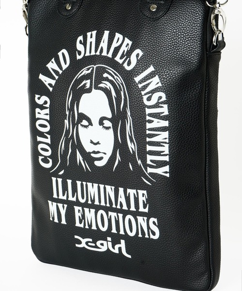 X-girl（エックスガール）の「ARCH & FACE LOGO PC CASE（ショルダーバッグ・レディース・ライトブルー/ブラック・ONE SIZE）」の12枚目の写真