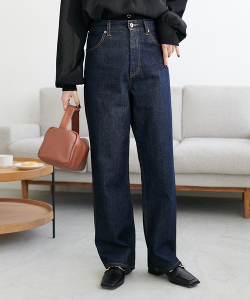 USコットンデニムストレートパンツ