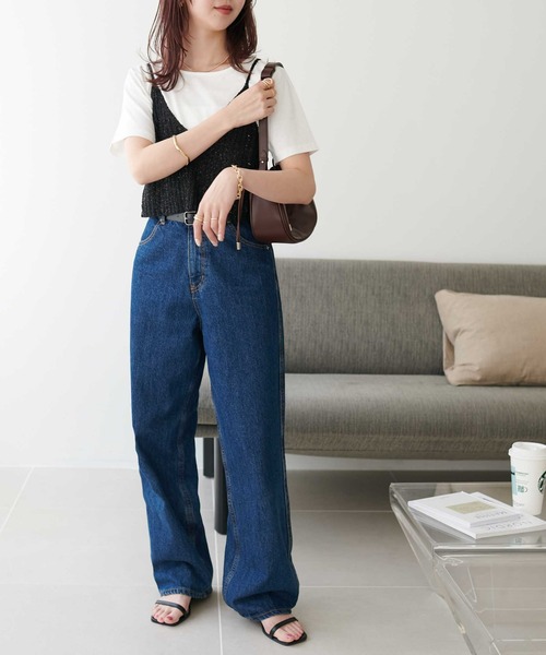 ビジュー使いデニムストレートパンツ | ファッション通販サイト NUGU