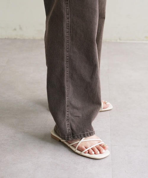 DISCOAT(ディスコート)の「【低身長~高身長】USコットンデニムストレートパンツ≪一部サイズ展開追加≫(デニムパンツ・レディース・ネイビー/サックスブルー/ブラック/ブルー/ブラウン/ライトグレー/スカイブルー/アイボリー・MEDIUM/LARGE/SMALL/MT/SP/ML)」の20枚目の写真