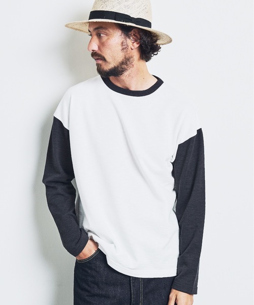 Magine(マージン)の「ORGANIC CTN URAKE RINGER TEE:オーガニックコットン 裏毛 リンガー TEE 23SS(Tシャツ/カットソー・メンズ・ネイビー/チャコールグレー/オリーブ/ブラック・44/46/48)」の2枚目の写真