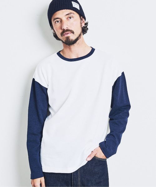 Magine(マージン)の「ORGANIC CTN URAKE RINGER TEE:オーガニックコットン 裏毛 リンガー TEE 23SS(Tシャツ/カットソー・メンズ・ネイビー/チャコールグレー/オリーブ/ブラック・44/46/48)」の19枚目の写真