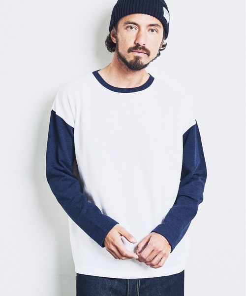 Magine(マージン)の「ORGANIC CTN URAKE RINGER TEE:オーガニックコットン 裏毛 リンガー TEE 23SS(Tシャツ/カットソー・メンズ・ネイビー/チャコールグレー/オリーブ/ブラック・44/46/48)」の20枚目の写真
