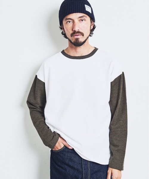 Magine(マージン)の「ORGANIC CTN URAKE RINGER TEE:オーガニックコットン 裏毛 リンガー TEE 23SS(Tシャツ/カットソー・メンズ・ネイビー/チャコールグレー/オリーブ/ブラック・44/46/48)」の13枚目の写真
