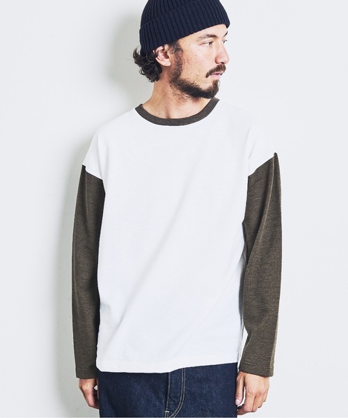 Magine(マージン)の「ORGANIC CTN URAKE RINGER TEE:オーガニックコットン 裏毛 リンガー TEE 23SS(Tシャツ/カットソー・メンズ・ネイビー/チャコールグレー/オリーブ/ブラック・44/46/48)」の14枚目の写真