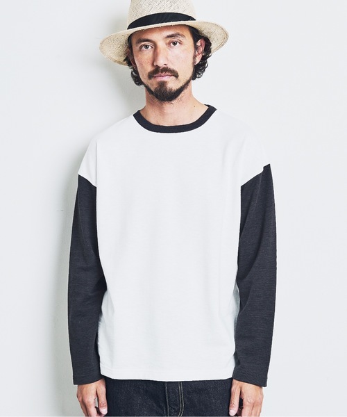 Magine(マージン)の「ORGANIC CTN URAKE RINGER TEE:オーガニックコットン 裏毛 リンガー TEE 23SS(Tシャツ/カットソー・メンズ・ネイビー/チャコールグレー/オリーブ/ブラック・44/46/48)」の10枚目の写真
