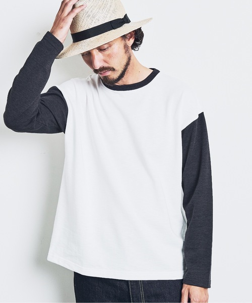 Magine(マージン)の「ORGANIC CTN URAKE RINGER TEE:オーガニックコットン 裏毛 リンガー TEE 23SS(Tシャツ/カットソー・メンズ・ネイビー/チャコールグレー/オリーブ/ブラック・44/46/48)」の11枚目の写真