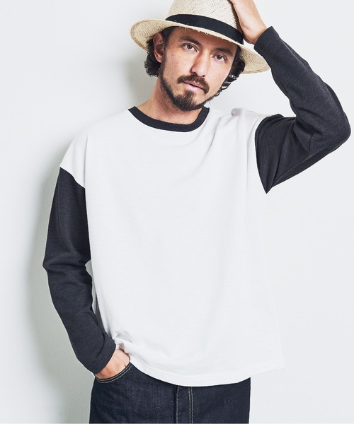 Magine(マージン)の「ORGANIC CTN URAKE RINGER TEE:オーガニックコットン 裏毛 リンガー TEE 23SS(Tシャツ/カットソー・メンズ・ネイビー/チャコールグレー/オリーブ/ブラック・44/46/48)」の12枚目の写真