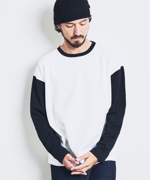 Magine(マージン)の「ORGANIC CTN URAKE RINGER TEE:オーガニックコットン 裏毛 リンガー TEE 23SS(Tシャツ/カットソー・メンズ・ネイビー/チャコールグレー/オリーブ/ブラック・44/46/48)」の6枚目の写真