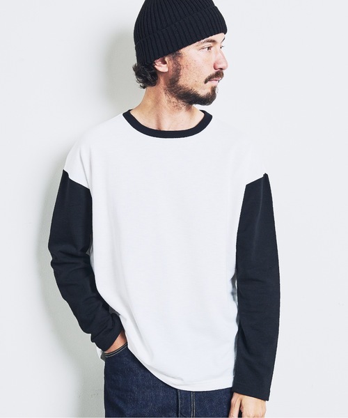 Magine(マージン)の「ORGANIC CTN URAKE RINGER TEE:オーガニックコットン 裏毛 リンガー TEE 23SS(Tシャツ/カットソー・メンズ・ネイビー/チャコールグレー/オリーブ/ブラック・44/46/48)」の7枚目の写真