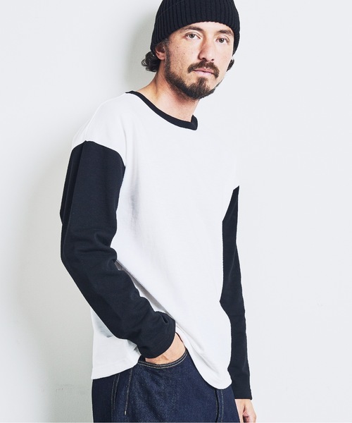 Magine(マージン)の「ORGANIC CTN URAKE RINGER TEE:オーガニックコットン 裏毛 リンガー TEE 23SS(Tシャツ/カットソー・メンズ・ネイビー/チャコールグレー/オリーブ/ブラック・44/46/48)」の8枚目の写真