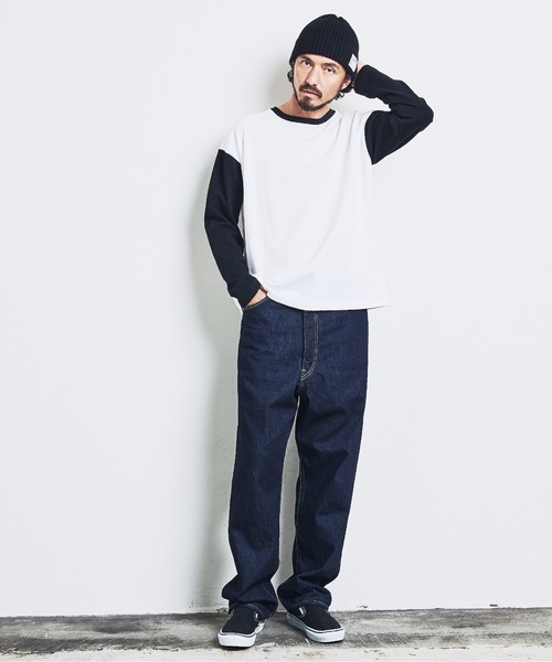 Magine(マージン)の「ORGANIC CTN URAKE RINGER TEE:オーガニックコットン 裏毛 リンガー TEE 23SS(Tシャツ/カットソー・メンズ・ネイビー/チャコールグレー/オリーブ/ブラック・44/46/48)」の22枚目の写真
