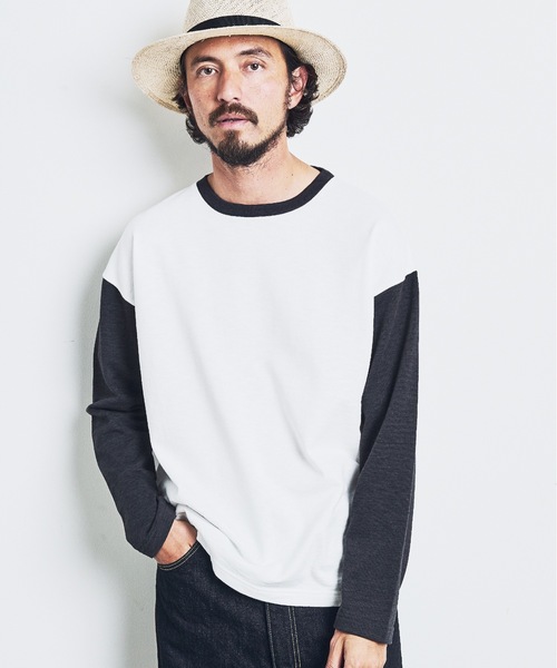 Magine(マージン)の「ORGANIC CTN URAKE RINGER TEE:オーガニックコットン 裏毛 リンガー TEE 23SS(Tシャツ/カットソー・メンズ・ネイビー/チャコールグレー/オリーブ/ブラック・44/46/48)」の9枚目の写真