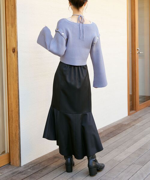 MAJESTIC LEGON（マジェスティックレゴン）の「2wayショルダーフレアスリーブニット（ニット/セーター・レディース・ブルー/グレー/ピンク・MEDIUM）」の15枚目の写真