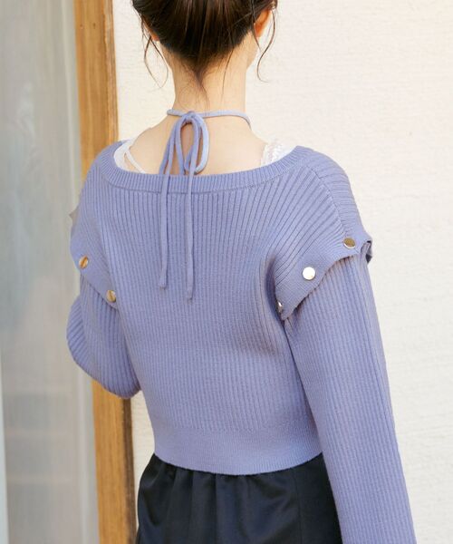 MAJESTIC LEGON（マジェスティックレゴン）の「2wayショルダーフレアスリーブニット（ニット/セーター・レディース・ブルー/グレー/ピンク・MEDIUM）」の18枚目の写真