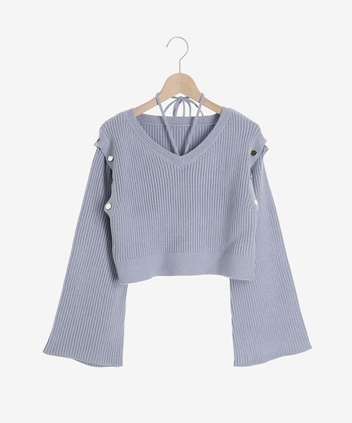 MAJESTIC LEGON（マジェスティックレゴン）の「2wayショルダーフレアスリーブニット（ニット/セーター・レディース・ブルー/グレー/ピンク・MEDIUM）」の20枚目の写真