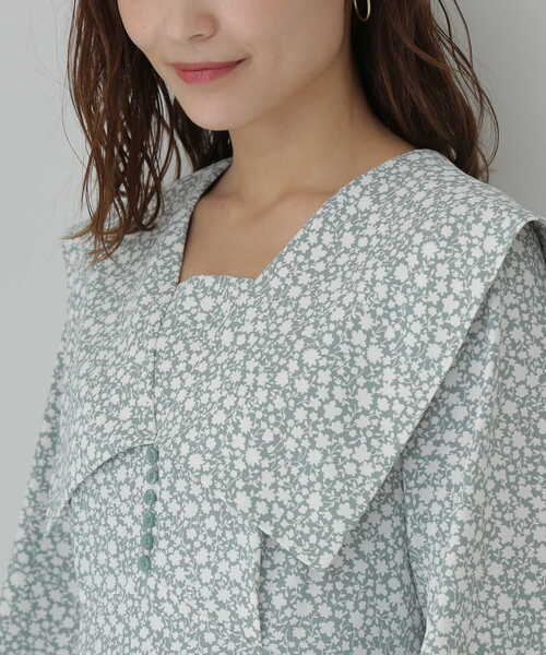 NATURAL BEAUTY BASIC（ナチュラルビューティーベーシック）の「ビッグカラープリントワンピース（ワンピース・レディース・ホワイト系その他/グリーン系その他3・SMALL/MEDIUM）」の20枚目の写真