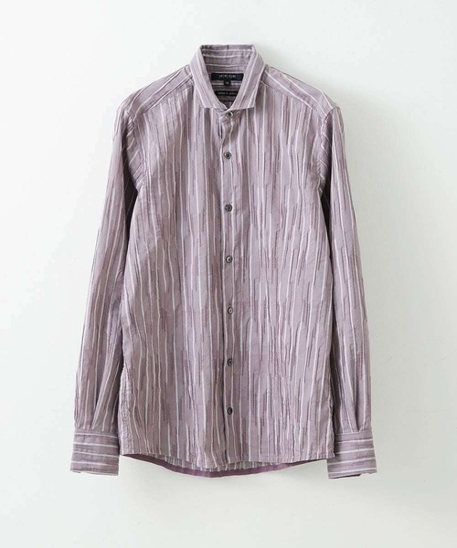 MICHEL KLEIN HOMME (ミッシェルクランオム)の「【2023年モデル】《日本製》ストライプタックスタンドシャツ(シャツ/ブラウス・メンズ・ブルー/パープル・LARGE/MEDIUM/X-LARGE)」の16枚目の写真