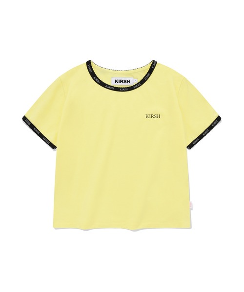 KIRSH（キルシー）の「KIRSH CHERRY LACE TAPE SLIM CROP T-SHIRT/キルシーチェリーレーステープスリムクリップTシャツ（Tシャツ/カットソー・レディース・イエロー/ホワイト/ブラック・ONE SIZE）」の3枚目の写真