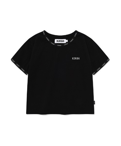KIRSH（キルシー）の「KIRSH CHERRY LACE TAPE SLIM CROP T-SHIRT/キルシーチェリーレーステープスリムクリップTシャツ（Tシャツ/カットソー・レディース・イエロー/ホワイト/ブラック・ONE SIZE）」の9枚目の写真