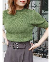 MURUA | ハーフスリーブラメニット(ニット/セーター)