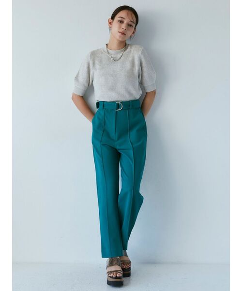 MURUA(ムルーア)の「ハーフスリーブラメニット(ニット/セーター・レディース・アイボリー/グリーン/ネイビー・FREE)」の6枚目の写真