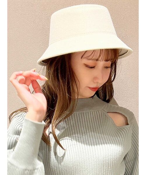 dazzlin（ダズリン）の「クラシカルバケットハット（ハット・レディース・ブラック/アイボリー・FREE）」の5枚目の写真