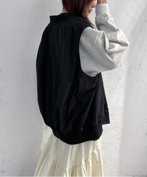 apres jour mignon（アプレジュールミニョン）の「２WAY　MA-1【ZOZOTOWN限定アイテム】（MA-1・レディース・カーキ/ブラック/オフホワイト/グレイッシュベージュ・フリー/X-LARGE）」の6枚目の写真