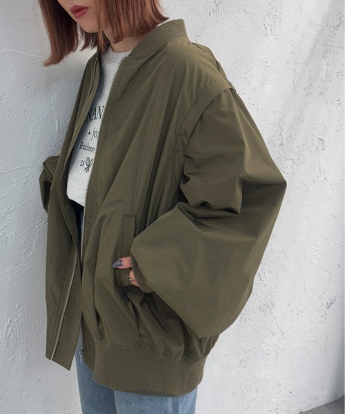 apres jour mignon（アプレジュールミニョン）の「２WAY　MA-1【ZOZOTOWN限定アイテム】（MA-1・レディース・カーキ/ブラック/オフホワイト/グレイッシュベージュ・フリー/X-LARGE）」の21枚目の写真