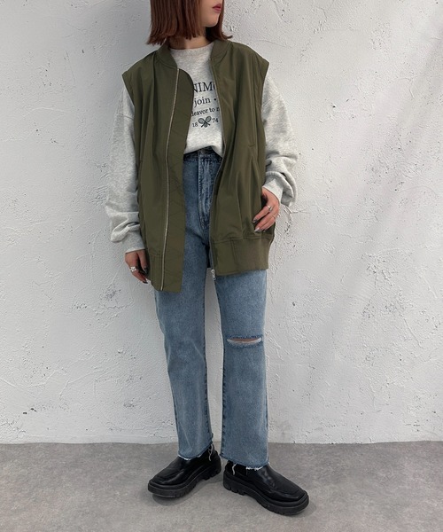 apres jour mignon（アプレジュールミニョン）の「２WAY　MA-1【ZOZOTOWN限定アイテム】（MA-1・レディース・カーキ/ブラック/オフホワイト/グレイッシュベージュ・フリー/X-LARGE）」の22枚目の写真