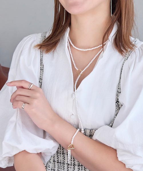 Phoebe（フィービィー）の「フォーリングパールロングネックレス/全長:102cm/連パール（ネックレス・レディース・ホワイト・FREE）」の13枚目の写真
