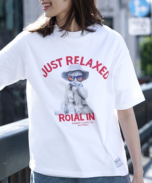 roial（ロイアル）の「DESIGN TEE/ROIAL(ロイアル)スタンダードシルエットベイビープリント半袖Tシャツ（Tシャツ/カットソー・レディース・ホワイト/ブラック/ベージュ/ブルー/グリーン・MEDIUM/LARGE）」の11枚目の写真