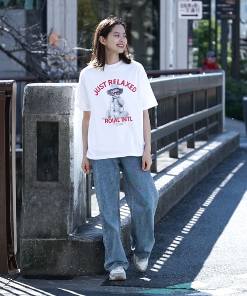 roial（ロイアル）の「DESIGN TEE/ROIAL(ロイアル)スタンダードシルエットベイビープリント半袖Tシャツ（Tシャツ/カットソー・レディース・ホワイト/ブラック/ベージュ/ブルー/グリーン・MEDIUM/LARGE）」の7枚目の写真