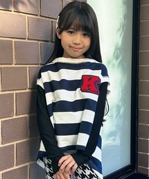 Kanojo(カノジョ)のKワッペン付ボーダートップス(その他トップス)