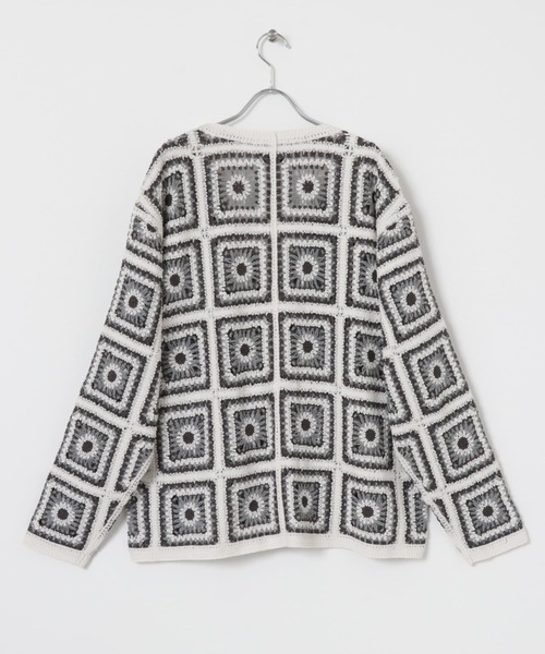 URBAN RESEARCH（アーバンリサーチ）の「クロシェニットカーディガン（カーディガン/ボレロ・メンズ・ブラック/ナチュラル・MEDIUM/LARGE）」の5枚目の写真