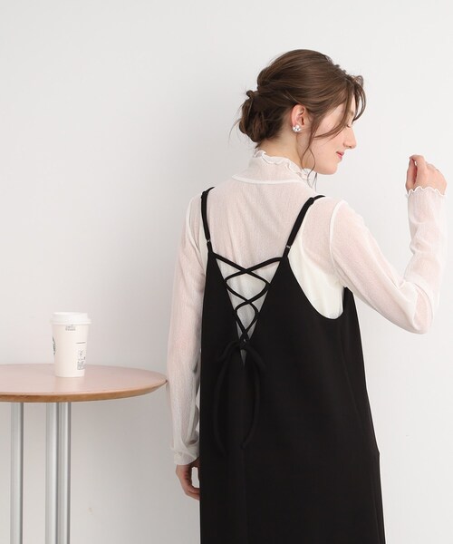 Cutie Blonde（キューティーブロンド）の「◆【大人の上品な肌見せに】シアーハイネックインナー（Tシャツ/カットソー・レディース・ブラック/ナチュラル/ホワイト系・01/02/03）」の21枚目の写真