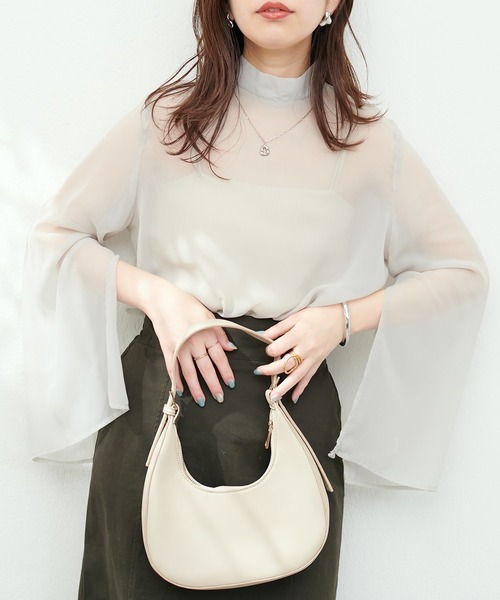 natural couture（ナチュラルクチュール）の「袖フレアスリットブラウス（シャツ/ブラウス・レディース・オフホワイト/ライトグレー/パープル系その他・FREE）」の8枚目の写真