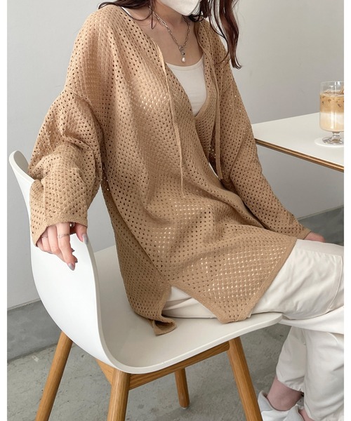 ニット 2way メッシュプルオーバー　カーディガン　2025SS シアー ニット 2way メッシュプルオーバー カーディガン 2025SS シアー