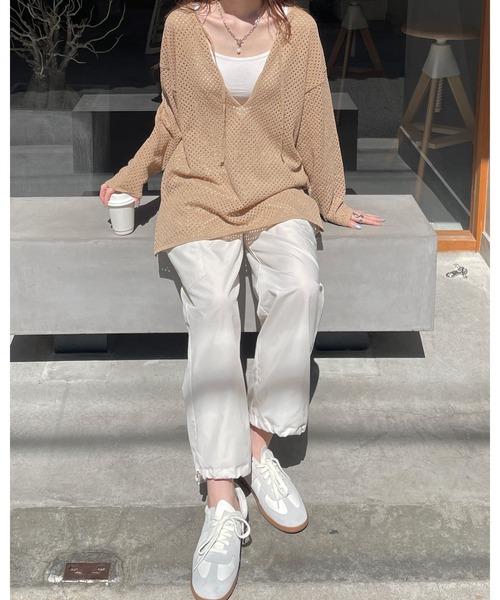 LE MORE（リモア）の「メッシュニット2wayプルオーバー（ニット/セーター・レディース・アイボリー/ブラック/ベージュ・FREE）」の5枚目の写真