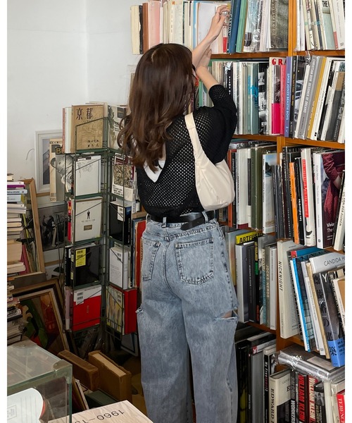 LE MORE（リモア）の「メッシュニット2wayプルオーバー（ニット/セーター・レディース・アイボリー/ブラック/ベージュ・FREE）」の17枚目の写真