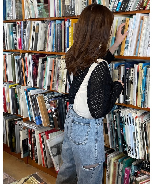 LE MORE（リモア）の「メッシュニット2wayプルオーバー（ニット/セーター・レディース・アイボリー/ブラック/ベージュ・FREE）」の18枚目の写真