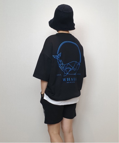 [RADINEO]★24SS★韓国人気★WHALE T-SHIRTS セール】韓国 ファッション ストリート ブランド RING WHALE TEE
