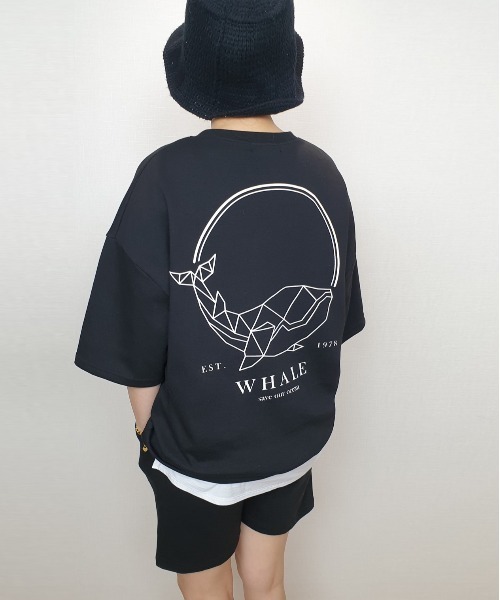 STATUS(ステイタス)の「韓国 ファッション ストリート ブランド RING WHALE TEE メンズ レディース ユニセックス(Tシャツ/カットソー・メンズ・ライトグレー/ブラック系その他2/ブラック系その他・FREE)」の5枚目の写真