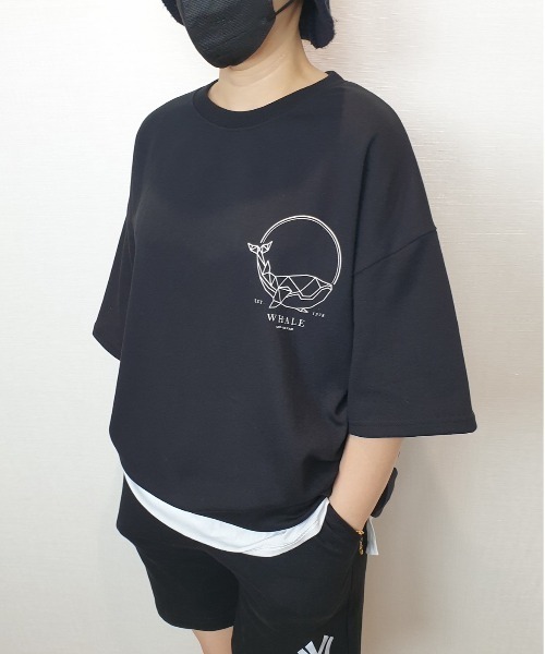STATUS(ステイタス)の「韓国 ファッション ストリート ブランド RING WHALE TEE メンズ レディース ユニセックス(Tシャツ/カットソー・メンズ・ライトグレー/ブラック系その他2/ブラック系その他・FREE)」の4枚目の写真