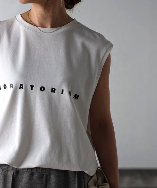 Bonjour Sagan（ボンジュールサガン）の「MORATORIUMコットンフレンチスリーブT（Tシャツ/カットソー・レディース・ライトベージュ/オフホワイト/チャコールグレー・FREE）」の12枚目の写真