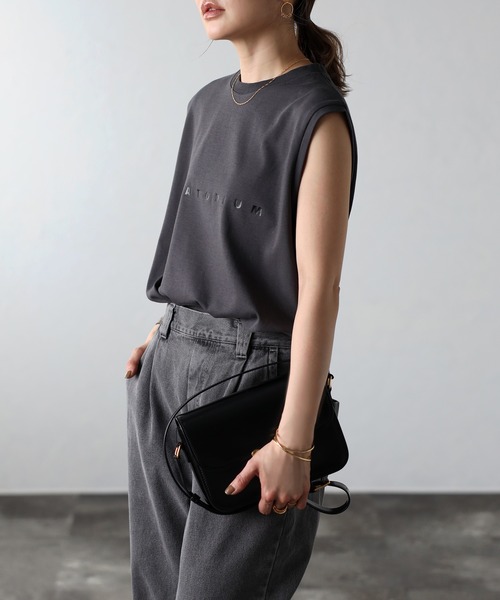 Bonjour Sagan（ボンジュールサガン）の「MORATORIUMコットンフレンチスリーブT（Tシャツ/カットソー・レディース・ライトベージュ/オフホワイト/チャコールグレー・FREE）」の15枚目の写真